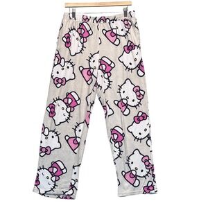 Hello Kitty Pajama Pants Gray Pink Womens M 8/10 Loungewear Soft Cute Sanrio